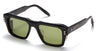 Ottica Mondello Roma - Akoni - AKS-105A-54 - HERCULES -  BLACK CRYSTAL - Acetate - shape Squared - Black - EYEWEAR - SUNGLASSES - Uomo,Men - lens Green - Made In Japan