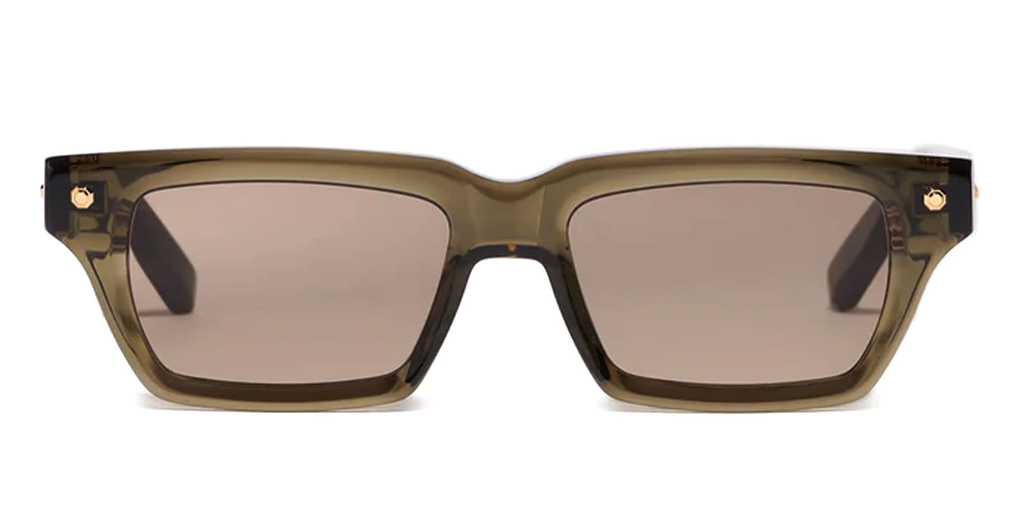 Ottica Mondello Roma - John Dalia - P04-C162 - PROJECT 04 C162 - Olive translucid / Yellow Gold - Acetate - shape Rectangular - green, gold - EYEWEAR - SUNGLASSES - Unisex,Uomo,Donna,Women,Men - lens Brown - Made In France