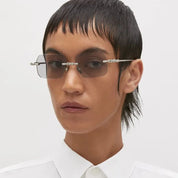 Ottica Mondello Roma - Kuboraum - KRSH68SI0000004G - MASK H68 SI - SILVER - Metal - shape Squared - Silver - EYEWEAR - SUNGLASSES - Unisex,Uomo,Donna,Women,Men - lens Grey - Made In Italy