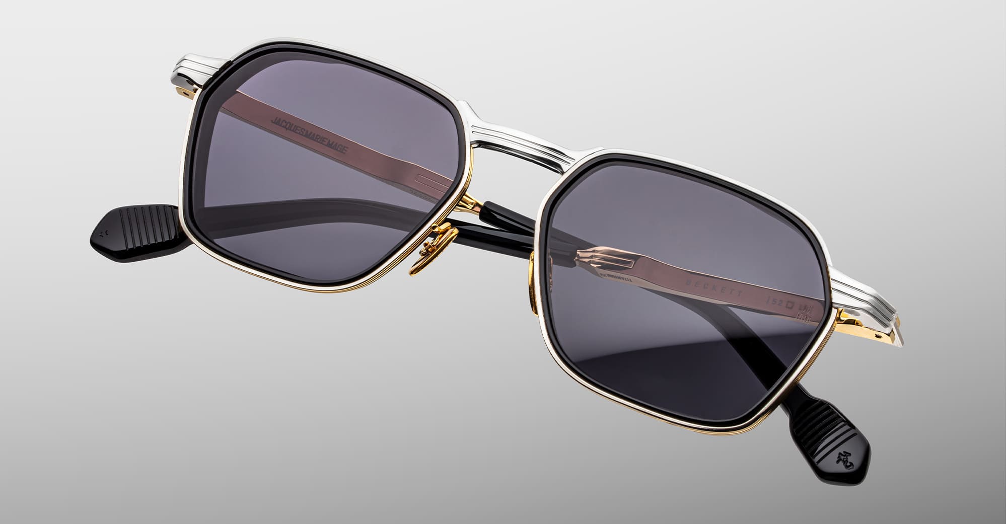 Ottica Mondello Roma - Jacques Marie Mage - JMMKE-41 - BECKETT - SILVER - titanium, acetate - shape Rectangular - Silver - EYEWEAR - SUNGLASSES - Unisex,Uomo,Donna,Women,Men - lens Grey - Made In Japan