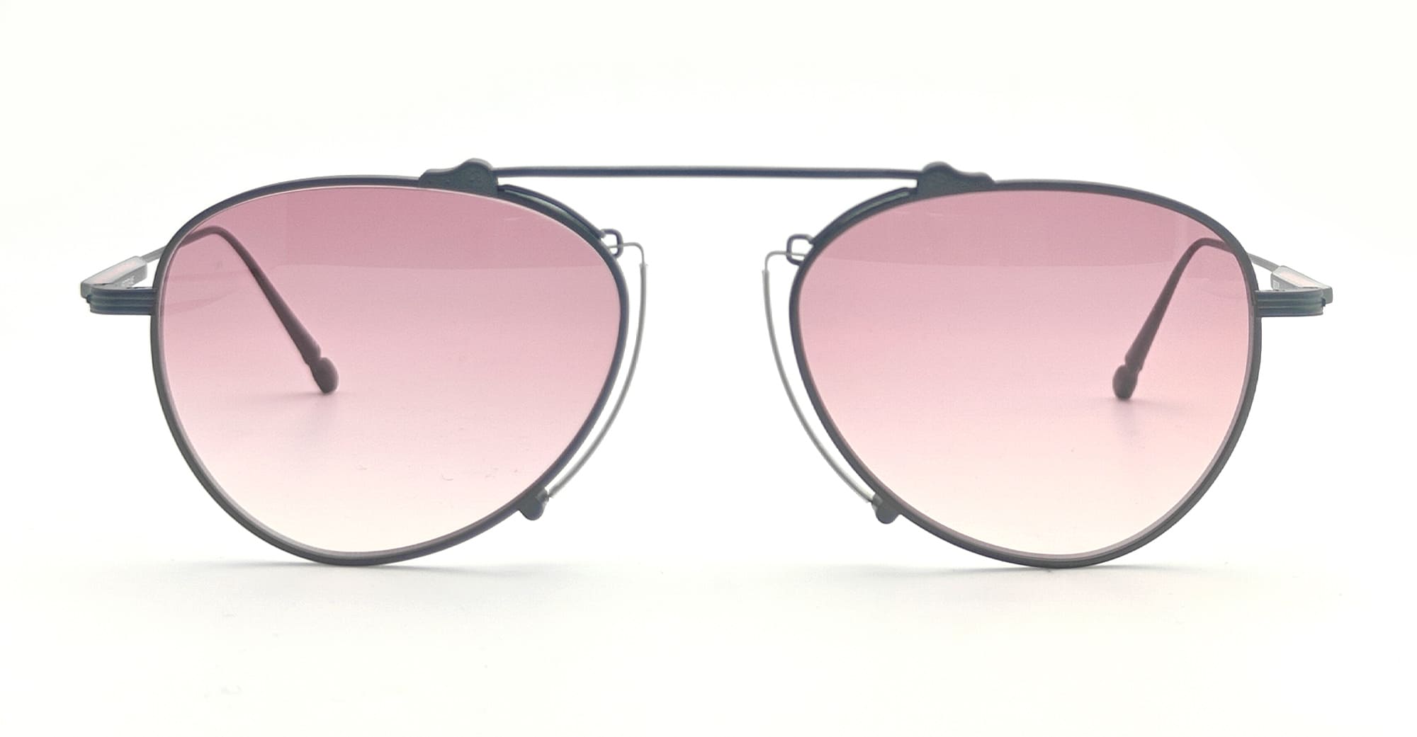 Ottica Mondello Roma - Matsuda - M3130.SG.MBK.53 - M3130 - MATTE BLACK / PINK GRADIENT - Titanium - shape Aviator - Black - EYEWEAR - SUNGLASSES - Donna,Women - lens Gradient pink - Made In Japan