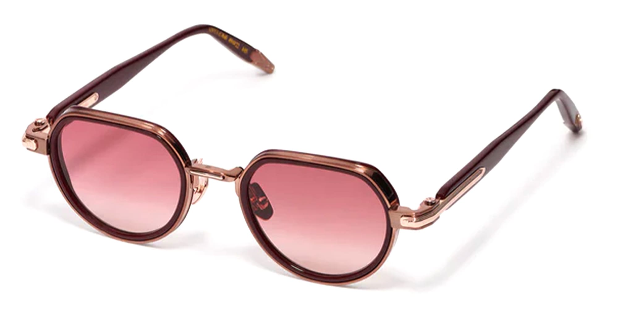 Ottica Mondello Roma - John Dalia - ANYA-C460 - ANYA - C460 BRUSHED COPPER / GOLD - Metal - shape Round - Gold - EYEWEAR - SUNGLASSES - Unisex,Uomo,Donna,Women,Men - lens burgundy - Made In France