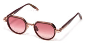Ottica Mondello Roma - John Dalia - ANYA-C460 - ANYA - C460 BRUSHED COPPER / GOLD - Metal - shape Round - Gold - EYEWEAR - SUNGLASSES - Unisex,Uomo,Donna,Women,Men - lens burgundy - Made In France
