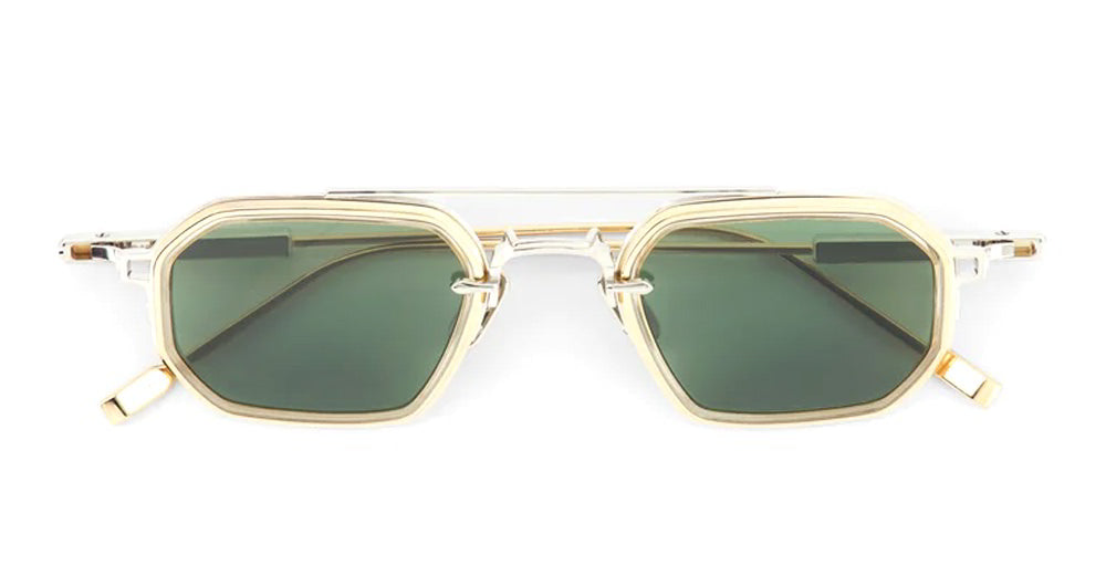 Ottica Mondello Roma - Sato - Kursa-P-LG-1 - Kursa - Platinum / Lunar Gold - Titanium - shape Rectangular - silver, gold - EYEWEAR - SUNGLASSES - Unisex,Uomo,Donna,Women,Men - lens Green - Made In Japan