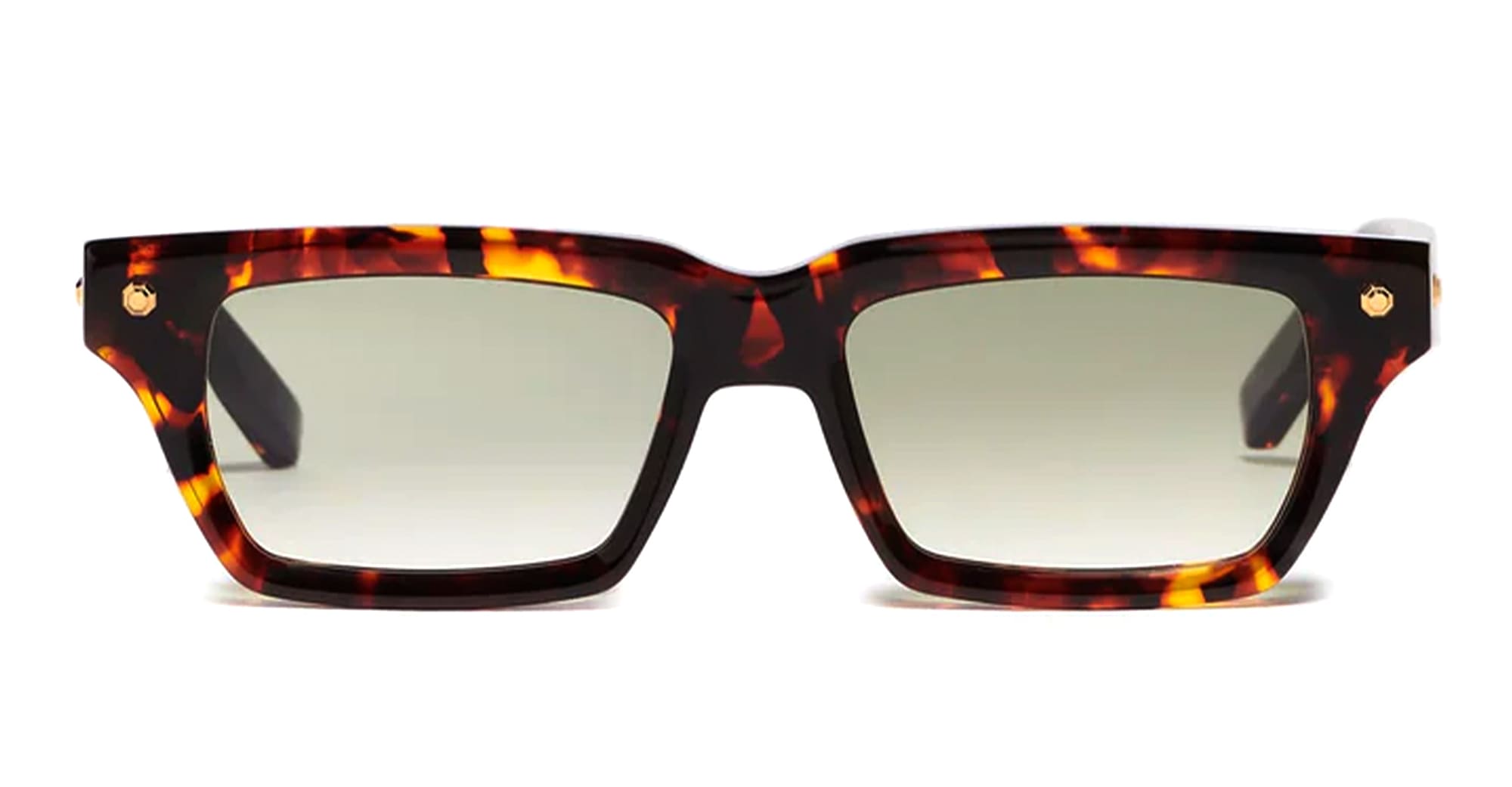  Yellow Gold - Acetate - shape Rectangular - havana, gold - EYEWEAR - SUNGLASSES - Unisex,Uomo,Donna,Women,Men - lens Gradient green - Made In France