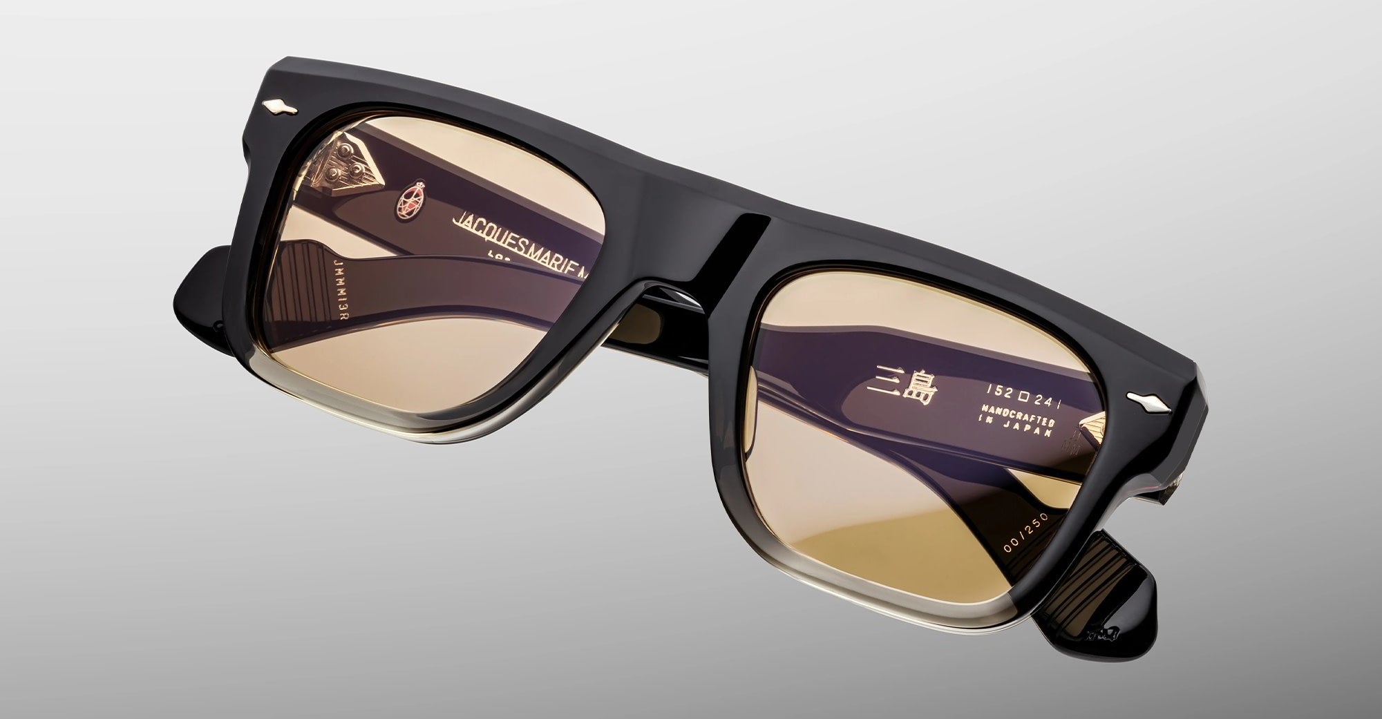 Ottica Mondello Roma - Jacques Marie Mage - JMMMI-3R - MISHIMA - BLACK FADE - Acetate - shape Rectangular - Black - EYEWEAR - SUNGLASSES - Unisex,Uomo,Donna,Women,Men - lens yellow - Made In Japan