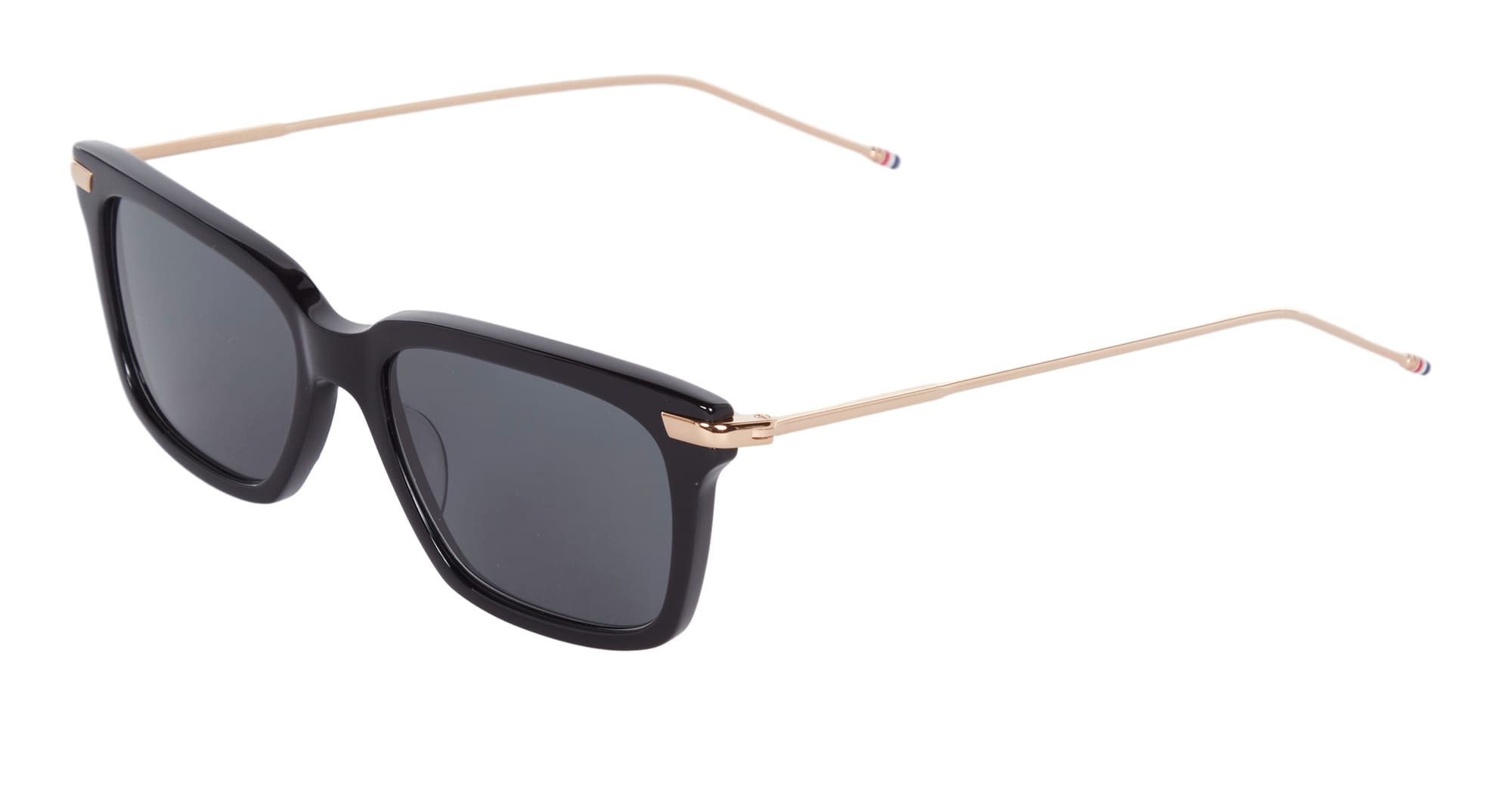 Ottica Mondello Roma - Thom Browne - UES701A-G0003-001-49 - RECTANGULAR 49 - BLACK / GOLD - Acetate, titanium - shape Rectangular - Black, gold - EYEWEAR - SUNGLASSES - Unisex,Uomo,Donna,Women,Men - lens Grey - Made In Japan