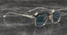 Ottica Mondello Roma - Jacques Marie Mage - JMMWB-16W - LAST FRONTIER VI - WORLAND- HADES - Titanium - shape Clubmaster - black, silver, gold - EYEWEAR - SUNGLASSES - Unisex,Uomo,Donna,Women,Men - lens Gradient blue - Made In Japan