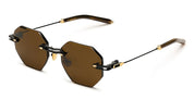 Ottica Mondello Roma - T HENRI - TMC - TROFEO - TRAVERSE - Titanium - shape Octagonal - Black, gold - EYEWEAR - SUNGLASSES - Unisex,Uomo,Donna,Women,Men - lens Brown - Made In Japan