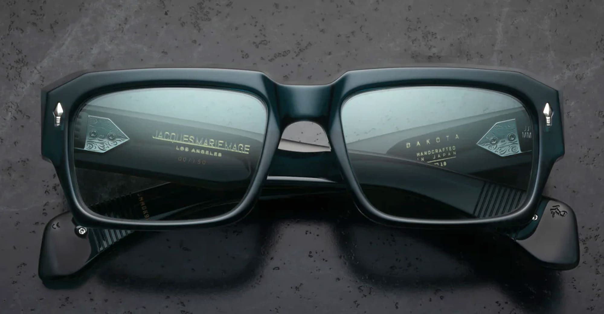 Ottica Mondello Roma - Jacques Marie Mage - JMMDK-9F - LAST FRONTIER VI - DAKOTA - INDIGO - Acetate - shape Rectangular - blue - EYEWEAR - SUNGLASSES - Uomo,Men - lens Blue - Made In Japan