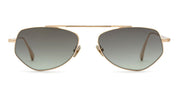 Ottica Mondello Roma - Ahlem - AHL.004038.SUN - Julien - Champagne Brushed / Green Gradient Lens - Metal - shape Pilot - Gold - EYEWEAR - SUNGLASSES - Unisex,Uomo,Donna,Women,Men - lens Gradient green - Made In France