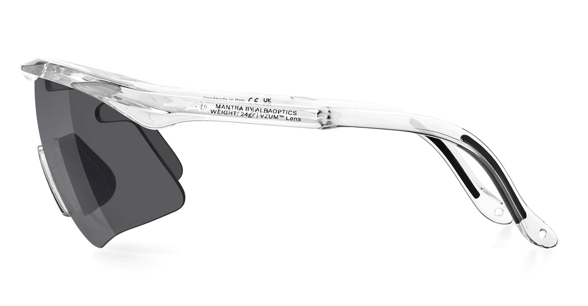 Ottica Mondello Roma - Alba Optics - 8050054518152 - MANTRA - CRYSTAL GLOSSY / VZUM F-LENS CLASSIC - Tr90 - shape Mask - Crystal - EYEWEAR - SUNGLASSES - Unisex,Uomo,Donna,Women,Men - lens Grey - Made In Italy