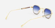 Ottica Mondello Roma - Sato - Rigel-YG-GC-1 - RIGEL - Yellow Gold / Grey Crystal - Acetate, titanium - shape Squared - gold, grey - EYEWEAR - SUNGLASSES - Unisex,Uomo,Donna,Women,Men - lens Gradient blue - Made In Japan