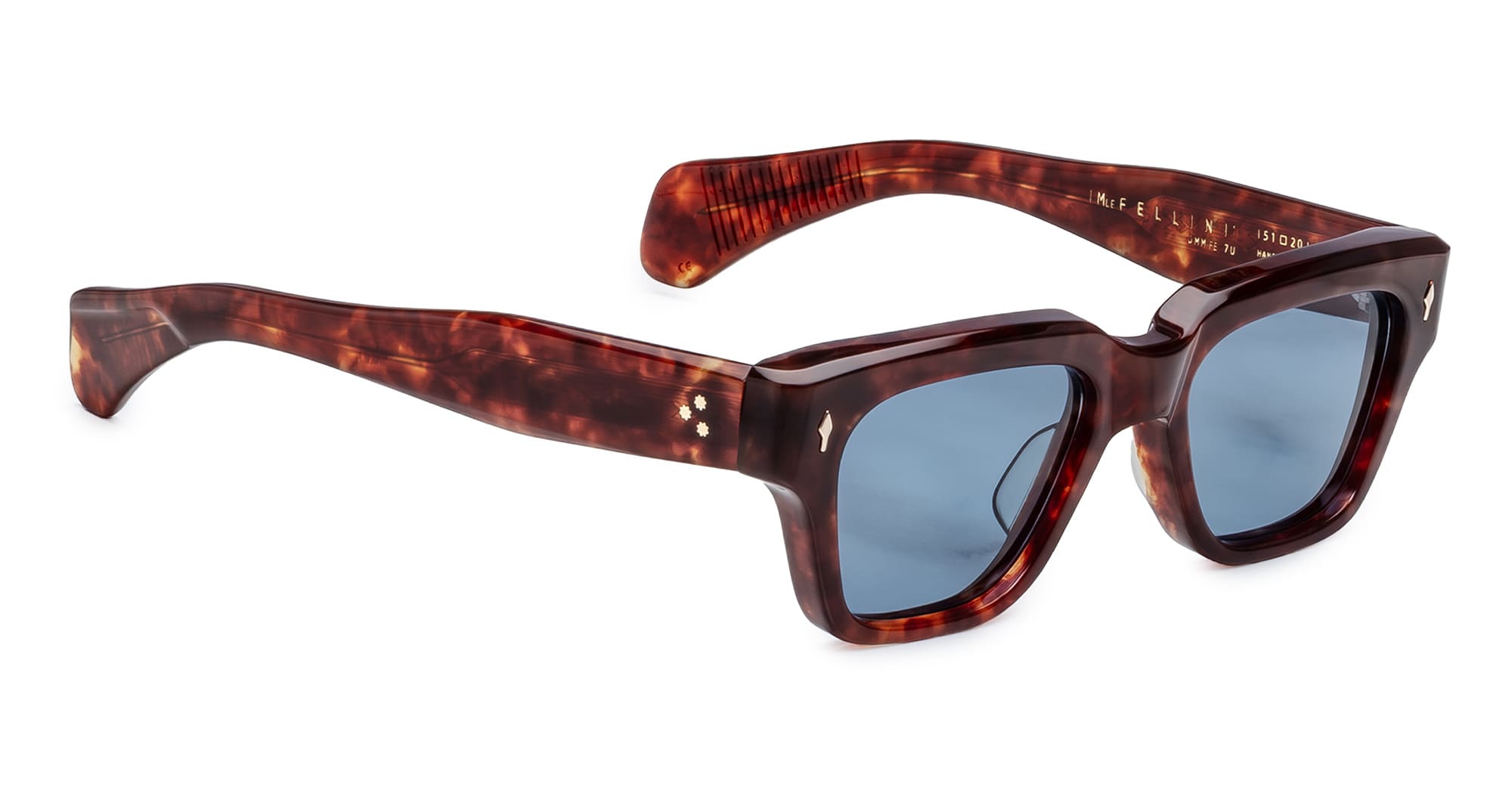 Ottica Mondello Roma - Jacques Marie Mage - JMMFE-7U - FELLINI - BRECCIA - Acetate - shape Squared - Havana - EYEWEAR - SUNGLASSES - Unisex,Uomo,Donna,Women,Men - lens Gradient blue - Made In Japan