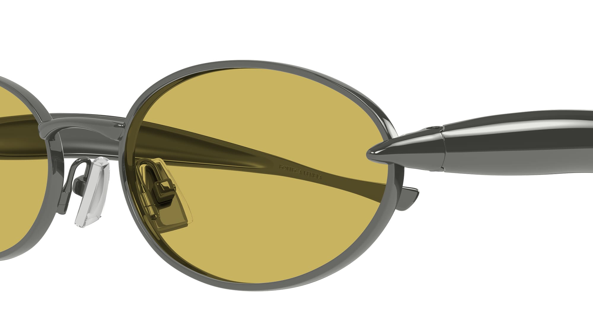 Ottica Mondello Roma - Bottega Veneta - BV1386S-002 - BV1386S-002 - GUNMETAL - Metal - shape Oval - grey - EYEWEAR - SUNGLASSES - Unisex,Uomo,Donna,Women,Men - lens yellow - Made In Japan