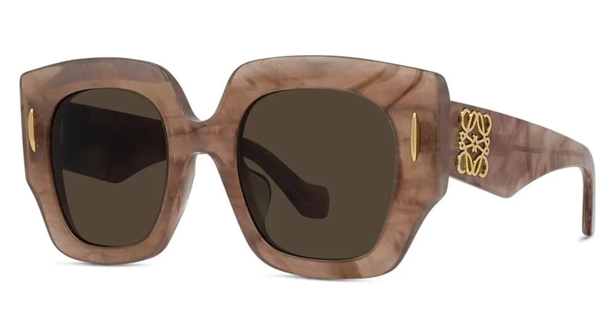 Ottica Mondello Roma - Loewe - LW40129U5064E - ANAGRAM BLACK GEOMETRIC SUNGLASSES - Acetate - shape Geometric - Havana - EYEWEAR - SUNGLASSES - Donna,Women - lens Brown - Made In Italy