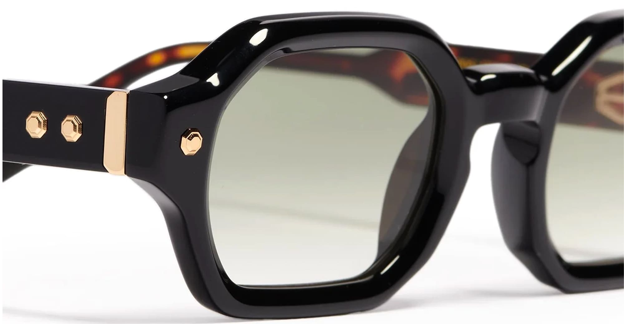 Ottica Mondello Roma - John Dalia - P05-C106 - PROJECT 05 - C106 - Shiny Black / Yellow Gold - Acetate - shape Rectangular - Black, gold - EYEWEAR - SUNGLASSES - Unisex,Uomo,Donna,Women,Men - lens Gradient grey - Made In France