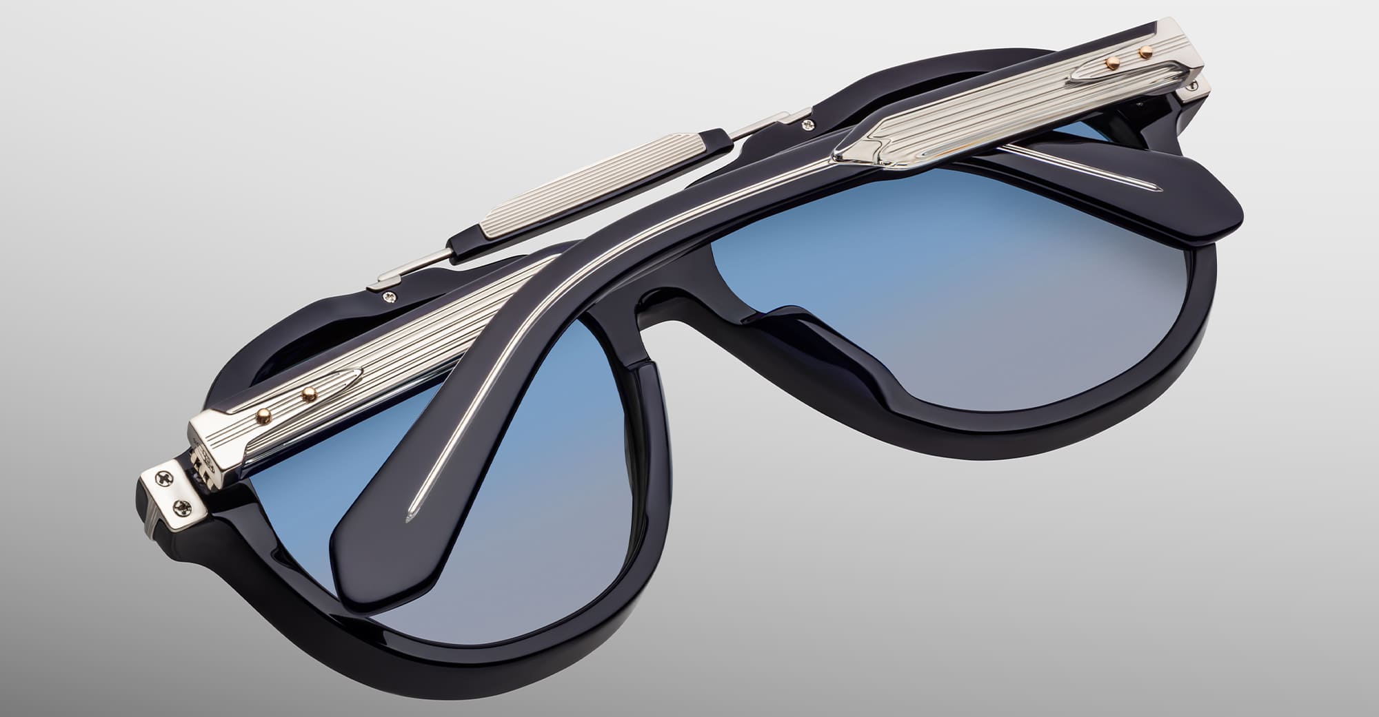 Ottica Mondello Roma - Jacques Marie Mage - JMMITR-11K - AYRTON SENNA BY JMM: 1991 - REGAL - Acetate - shape Pilot - blue - EYEWEAR - SUNGLASSES - Unisex,Uomo,Donna,Women,Men - lens Gradient blue - Made In Japan