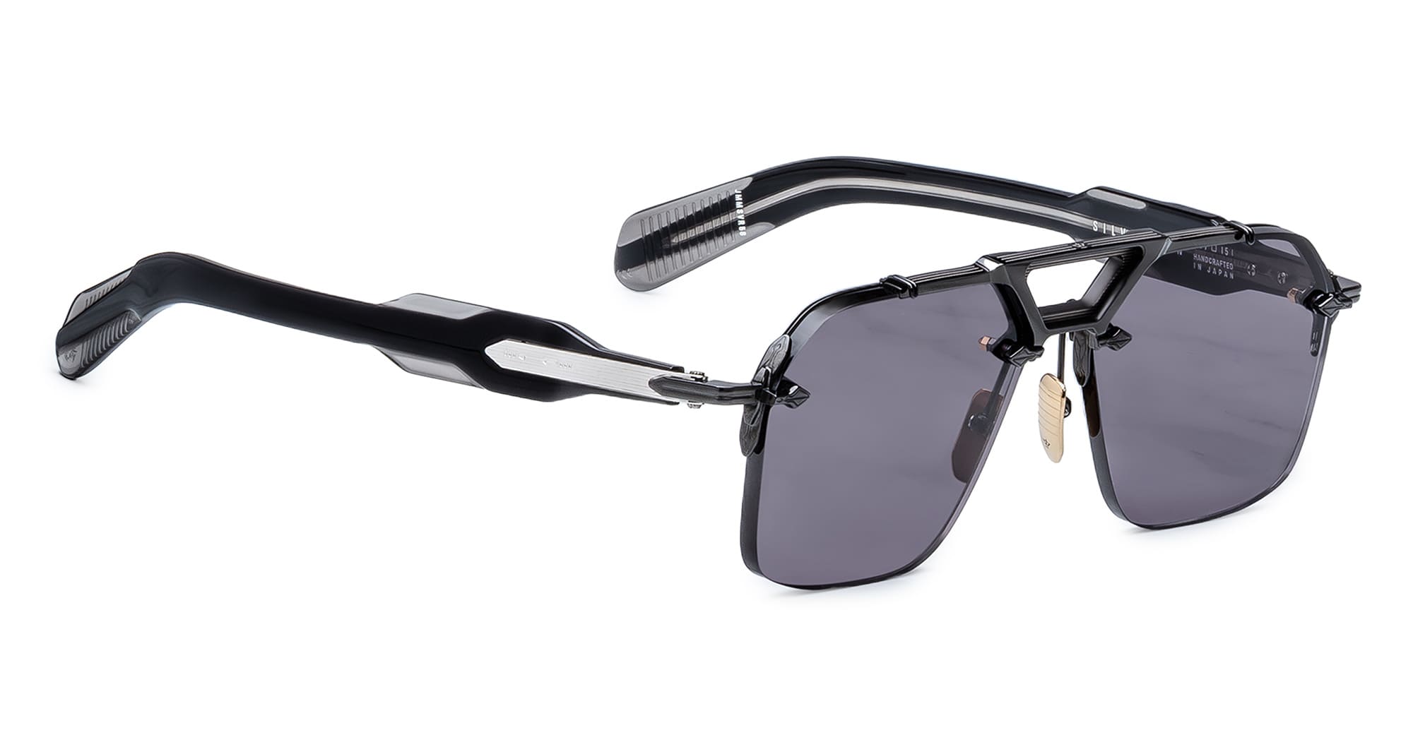 Ottica Mondello Roma - Jacques Marie Mage - JMMSVR-58 - SILVERTON - RAVEN - Acetate, titanium - shape Squared - Black - EYEWEAR - SUNGLASSES - Unisex,Uomo,Donna,Women,Men - lens Grey - Made In Japan
