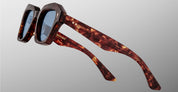 Ottica Mondello Roma - Jacques Marie Mage - JMMQE-7U - EICHLER - BRECCIA - Acetate - shape Squared - Havana - EYEWEAR - SUNGLASSES - Unisex,Uomo,Donna,Women,Men - lens Blue - Made In Japan