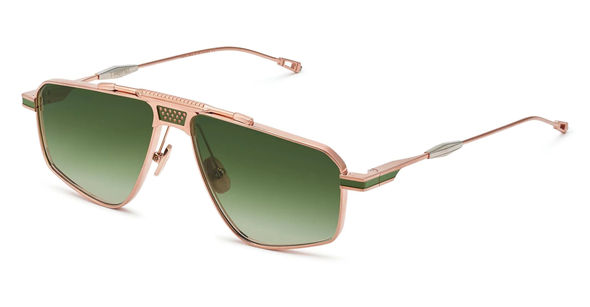 Ottica Mondello Roma - T HENRI - DME-007 - DROPHEAD - ENVY - Titanium - shape Aviator - rose gold - EYEWEAR - SUNGLASSES - Unisex,Uomo,Donna,Women,Men - lens Gradient green - Made In Japan