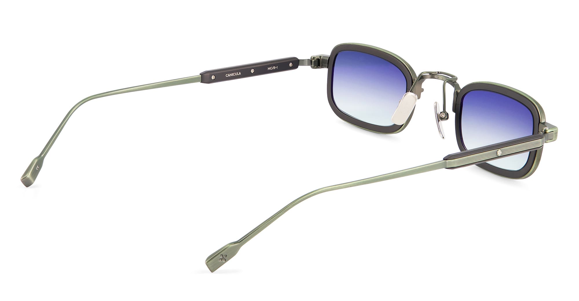 Ottica Mondello Roma - Sato - Canicula-MG-B-1 - CANICULA - MATT GREEN / MATT BLACK - Acetate, titanium - shape Rectangular - green - EYEWEAR - SUNGLASSES - Unisex,Uomo,Donna,Women,Men - lens Gradient green - Made In Japan