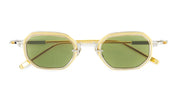 Ottica Mondello Roma - Sato - Timir-II-P-YG-1 - Timir II - Platinum / Yellow Gold - Titanium - shape Squared - silver, gold - EYEWEAR - SUNGLASSES - Unisex,Uomo,Donna,Women,Men - lens Green - Made In Japan