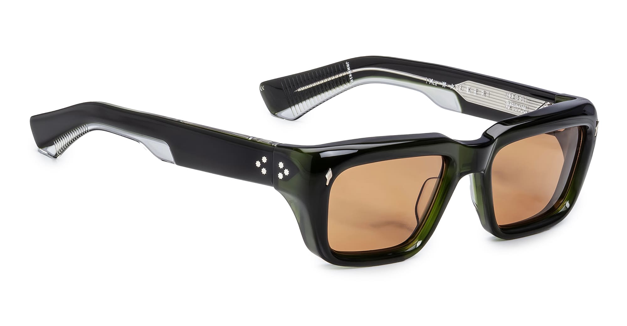 Ottica Mondello Roma - Jacques Marie Mage - JMMWK-18L - WALKER - BORNEO - Acetate - shape Rectangular - green - EYEWEAR - SUNGLASSES - Unisex,Uomo,Donna,Women,Men - lens orange - Made In Japan