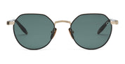 Ottica Mondello Roma - Akoni - AKS-522A-50 - THEMIS - BRUSHED 12K GOLD / GREEN TORTOISE SWIRL - Acetate, titanium - shape Round - green tortoise - EYEWEAR - SUNGLASSES - Uomo,Men - lens emerald green - Made In Japan