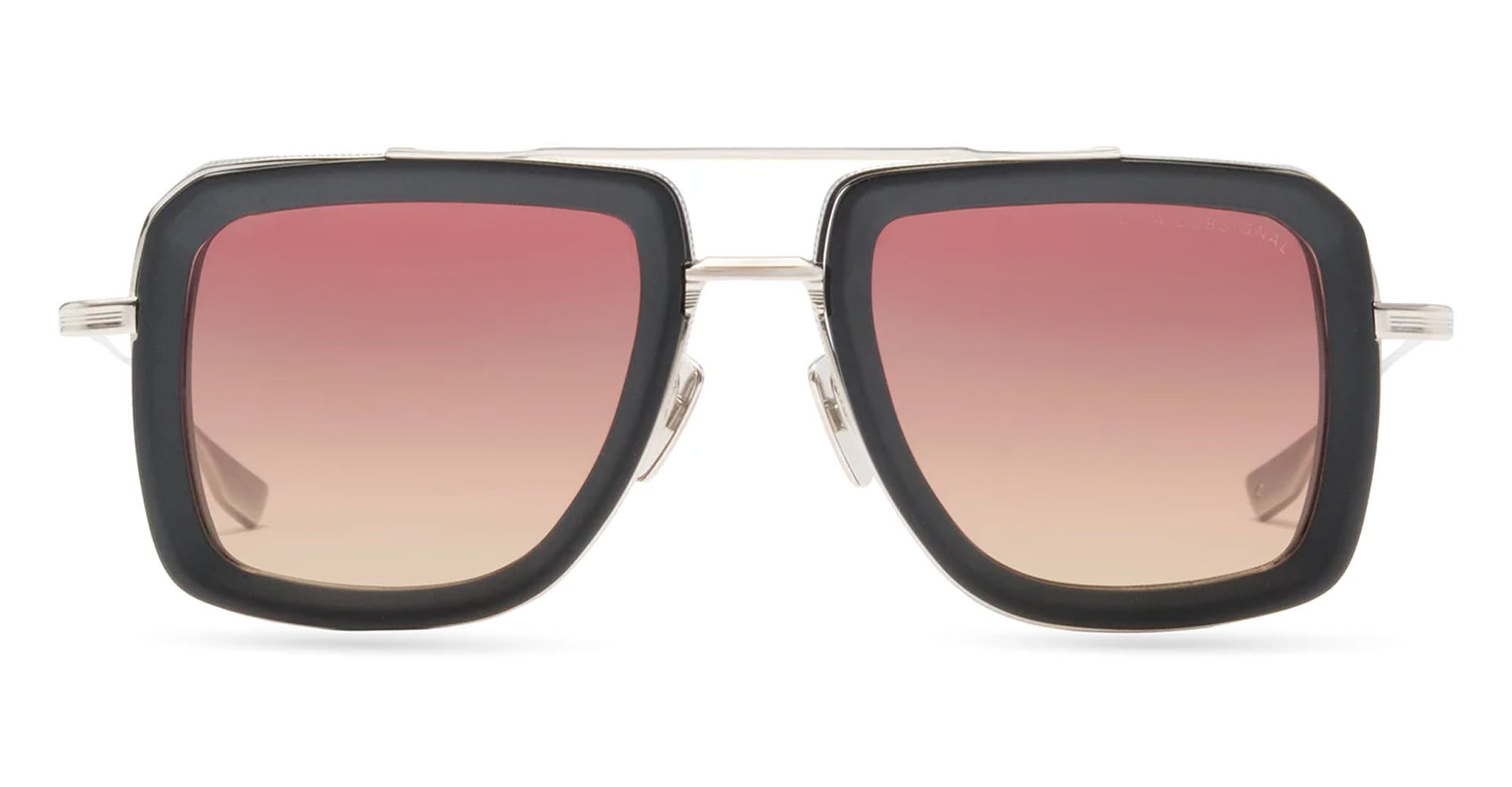 Ottica Mondello Roma - DITA - DTS465-A-03 - DUBSIGNAL -  RAW TITANIUM / MATTE BLACK - Titanium - shape Pilot - black, silver - EYEWEAR - SUNGLASSES - Unisex,Uomo,Donna,Women,Men - lens red - Made In Japan