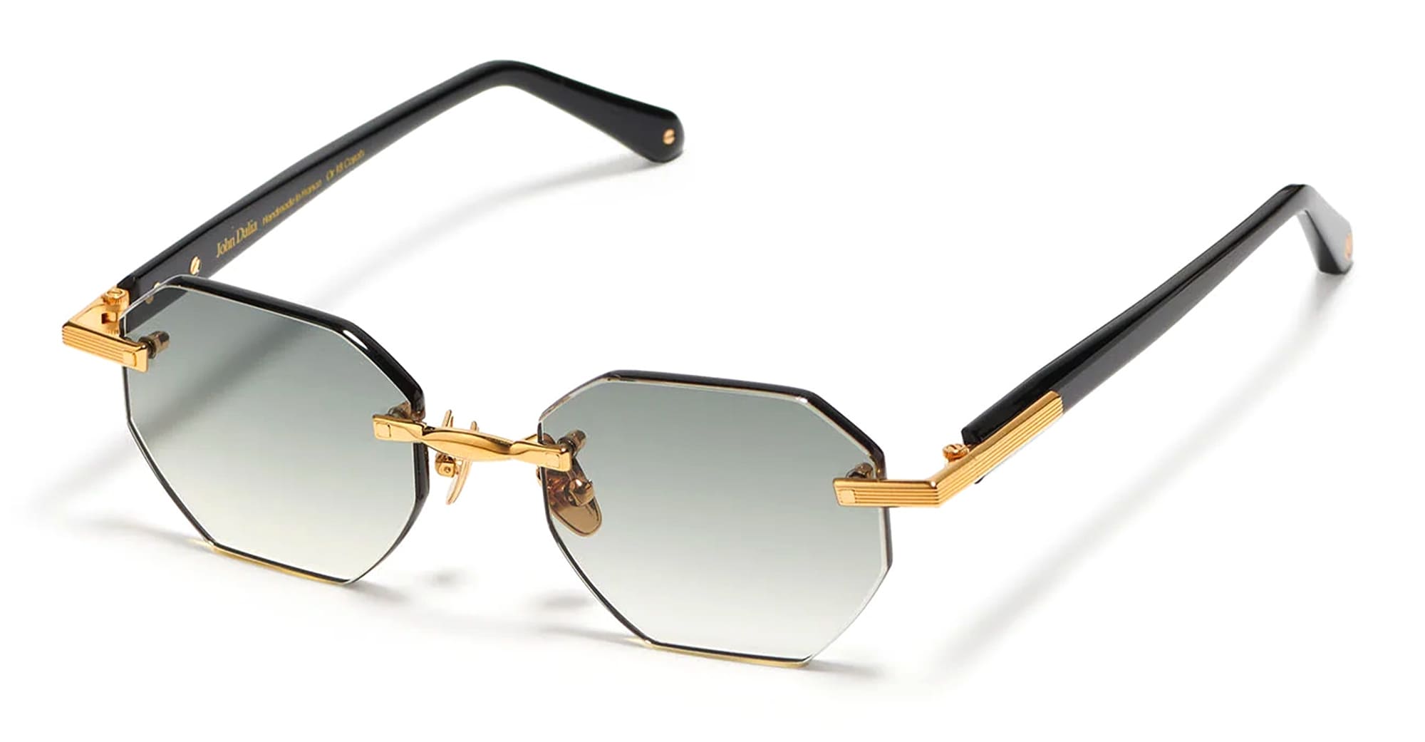 Ottica Mondello Roma - John Dalia - TIMOTHY-C506 - TIMOTHY - C506 Yellow Gold - metal, acetate - shape Hexagonal - Gold - EYEWEAR - SUNGLASSES - Unisex,Uomo,Donna,Women,Men - lens Gradient green - Made In France