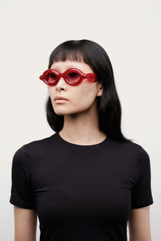 Ottica Mondello Roma - Paloceras - VR-RX - PEBBLE - Velvet Rouge RX - Acetate - shape Oval - red - EYEWEAR - SUNGLASSES - Unisex,Uomo,Donna,Women,Men - lens Gradient pink - Made In China