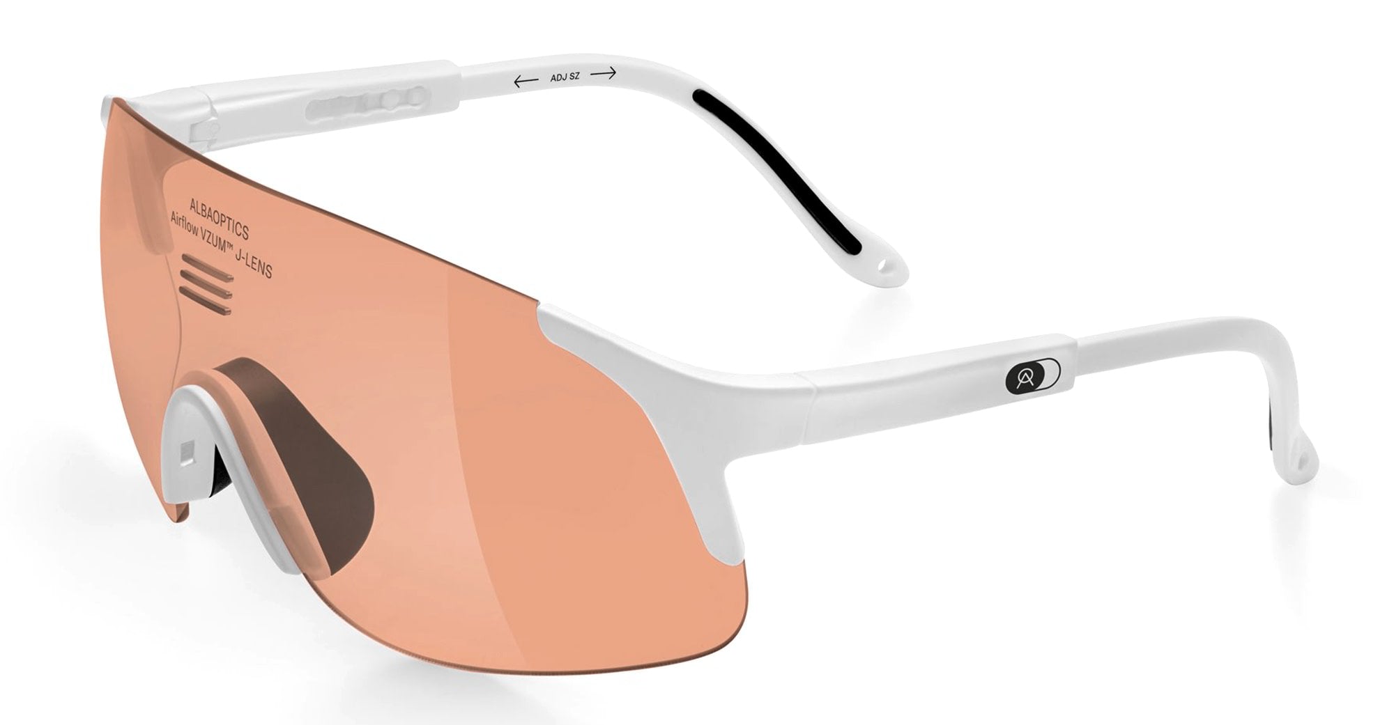 VZUM SALMON - Tr90 - shape Mask - White - EYEWEAR - SUNGLASSES - Unisex,Uomo,Donna,Women,Men - lens Pink - Made In Italy