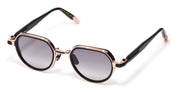 Ottica Mondello Roma - John Dalia - ANYA-C413 - ANYA - C413 Shiny Black / Rose Gold - Metal - shape Round - Black, gold - EYEWEAR - SUNGLASSES - Unisex,Uomo,Donna,Women,Men - lens Gradient grey - Made In France