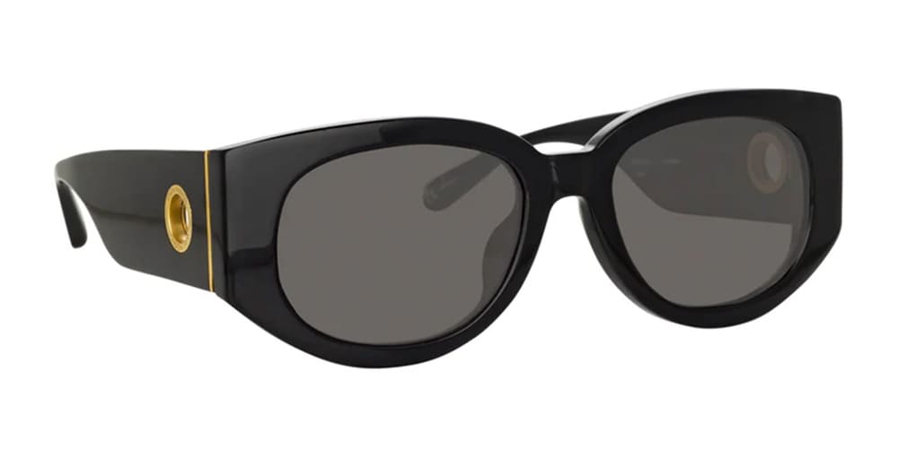  YELLOW GOLD  - Acetate - shape Squared - Black - EYEWEAR - SUNGLASSES - Donna,Women - lens Grey - MadeIn Italy