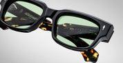 Ottica Mondello Roma - Jacques Marie Mage - JMMRZ-01 - MATTEI - NOIR - Acetate - shape Rectangular - Black - EYEWEAR - SUNGLASSES - Unisex,Uomo,Donna,Women,Men - lens Green - Made In Japan