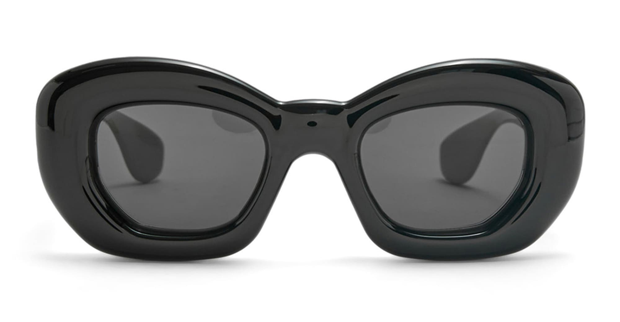 Inflated black cat eye sunglasses