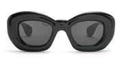 Inflated black cat eye sunglasses