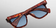 Ottica Mondello Roma - Jacques Marie Mage - JMMLS-7U - LANKASTER - BRECCIA - Acetate - shape Squared - Havana - EYEWEAR - SUNGLASSES - Unisex,Uomo,Donna,Women,Men - lens Gradient blue - Made In Japan