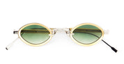 Ottica Mondello Roma - Sato - Talita-P-YG-1 - TALITA - PLATINUM / YELLOW GOLD - Acetate, titanium - shape Oval - silver, gold - EYEWEAR - SUNGLASSES - Unisex,Uomo,Donna,Women,Men - lens Gradient green - Made In Japan