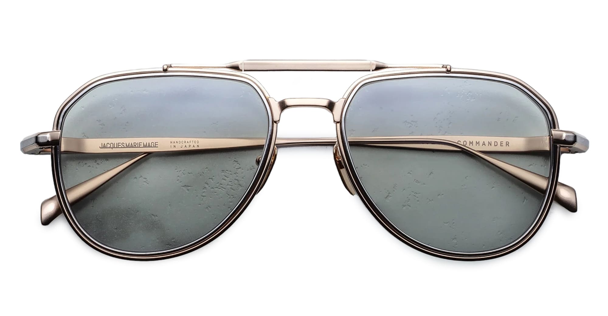 Ottica Mondello Roma - Jacques Marie Mage - JMMMD-54 - COMMANDER - ALTAN - Titanium - shape Aviator - Gold - EYEWEAR - SUNGLASSES - Unisex,Uomo,Donna,Women,Men - lens light green - Made In Japan
