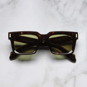 Ottica Mondello Roma - Cutler and Gross - CGSN-9386-50-02 - 9386 - DARK HAVANA - Acetate - shape Squared - Havana - EYEWEAR - SUNGLASSES - Unisex,Uomo,Donna,Women,Men - lens Green - Made In Italy