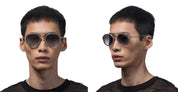 Ottica Mondello Roma - DITA - 19017-D-GLD-GRY-52 - SPACECRAFT - WHITE GOLD / MATTE CRYSTAL GREY - Acetate, titanium - shape Aviator - gold, grey - EYEWEAR - SUNGLASSES - Unisex,Uomo,Donna,Women,Men - lens Gradient grey - Made In Japan