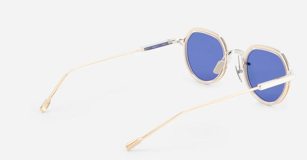 Ottica Mondello Roma - Sato - Belel-II-P-RG-1 - BELEL II - Platinum / Rose Gold - Titanium - shape Round - silver, gold - EYEWEAR - SUNGLASSES - Unisex,Uomo,Donna,Women,Men - lens Blue - Made In Japan