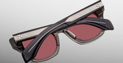 Ottica Mondello Roma - Jacques Marie Mage - JMMDE-4E - PATTI SMITH FOR JMM: DEALAN - MAUVAIS SANG - Acetate - shape Squared - grey - EYEWEAR - SUNGLASSES - Unisex,Uomo,Donna,Women,Men - lens red - Made In Japan