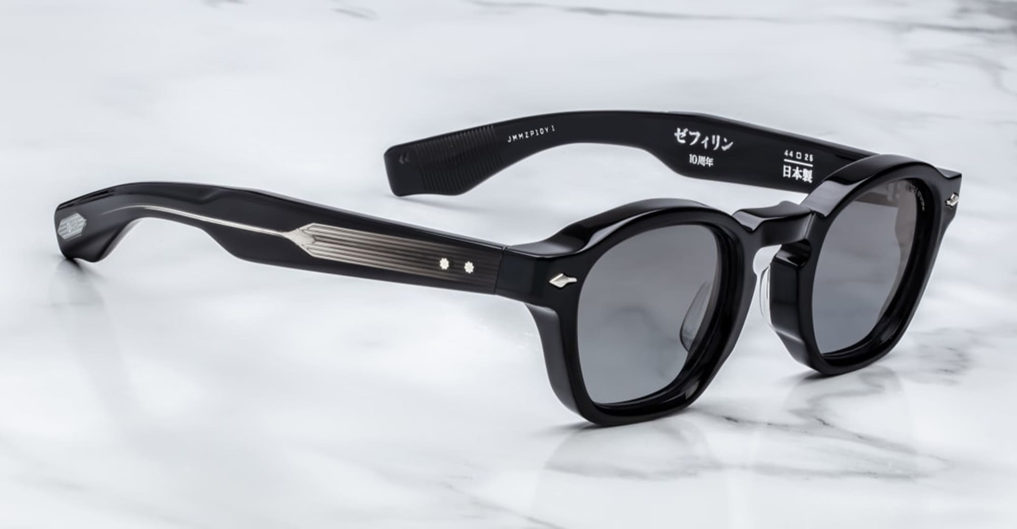Ottica Mondello Roma - Jacques Marie Mage - JMMZP-10Y1 - DECADE COLLECTION: ZEPHIRIN - DECADE - Acetate - shape Squared - Black - EYEWEAR - SUNGLASSES - Uomo,Men - lens Gradient grey - Made In Japan