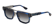 Ottica Mondello Roma - DITA - DTS478-A-03 - MACH-NINE - BLUE SWIRL / ANTIQUE SILVER - Acetate, titanium - shape Squared - Silver, blue - EYEWEAR - SUNGLASSES - Uomo,Men - lens Gradient grey - Made In Japan