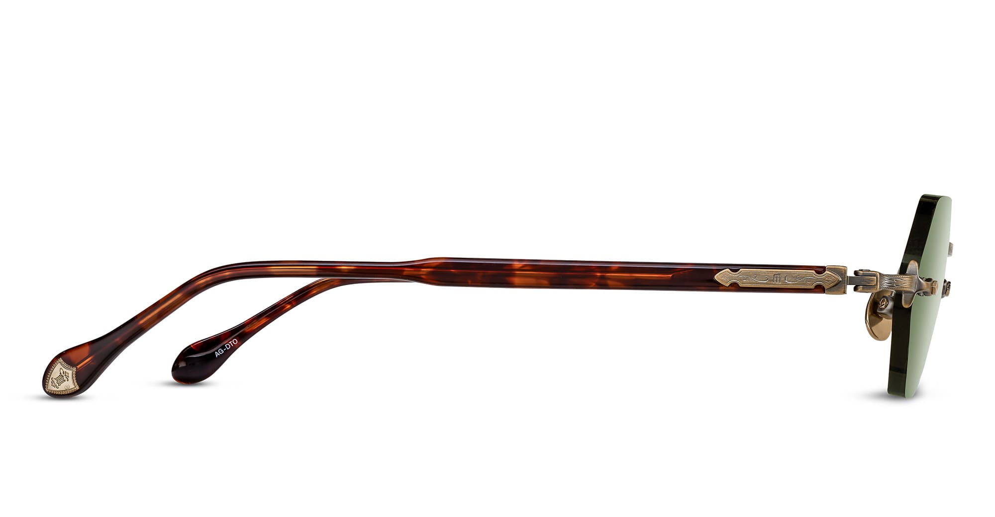  DARK TORTOISE - titanium, acetate - shape Hexagonal - gold, tortoise - EYEWEAR - SUNGLASSES - Unisex,Uomo,Donna,Women,Men - lens Green - Made In Japan