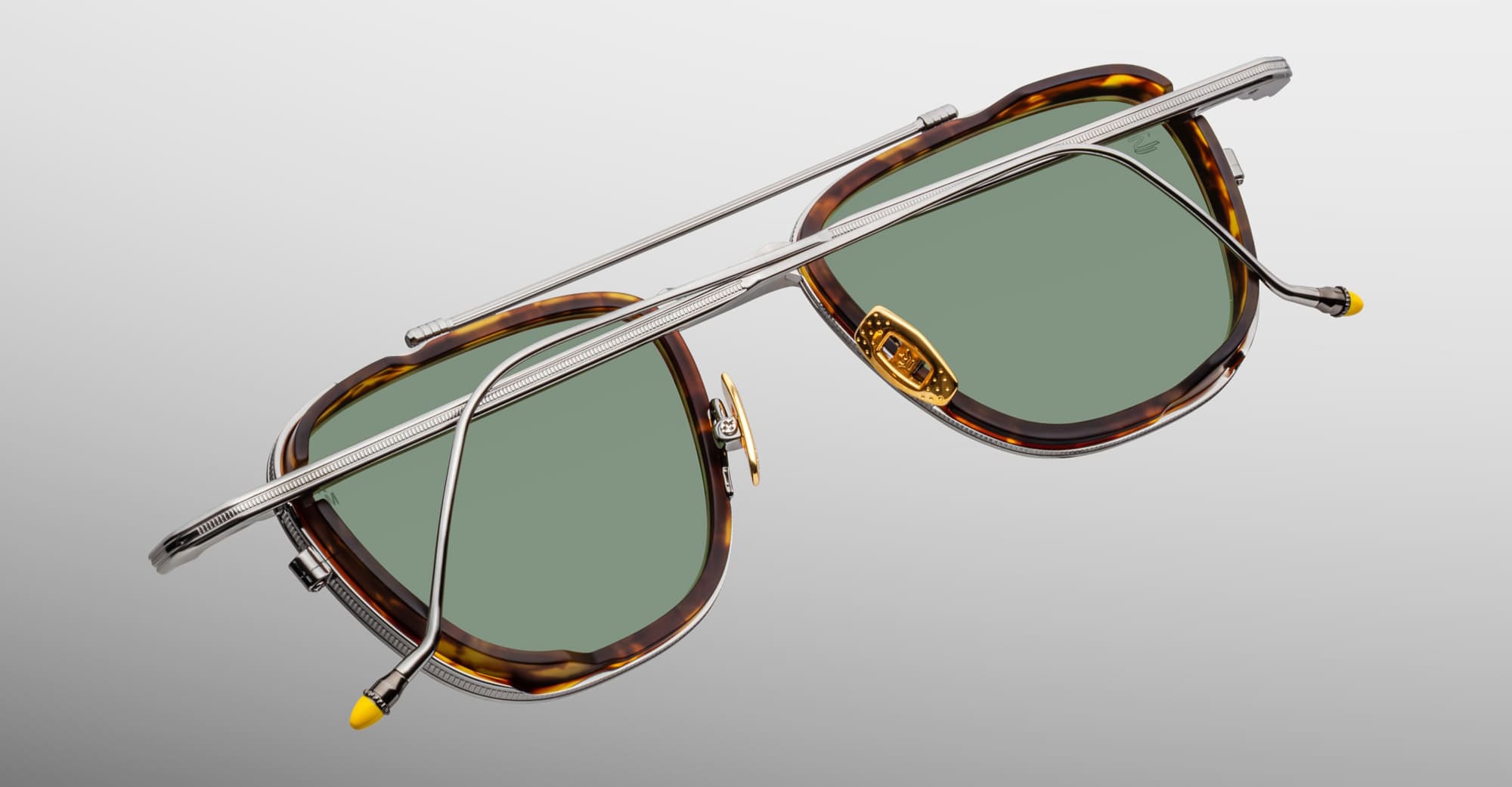 Ottica Mondello Roma - Jacques Marie Mage - JMMAZ-2H - AYRTON SENNA BY JMM: 1992 in ANTIQUE SILVER - Titanium - shape Pilot - Silver - EYEWEAR - SUNGLASSES - Unisex,Uomo,Donna,Women,Men - lens Green - Made In Japan