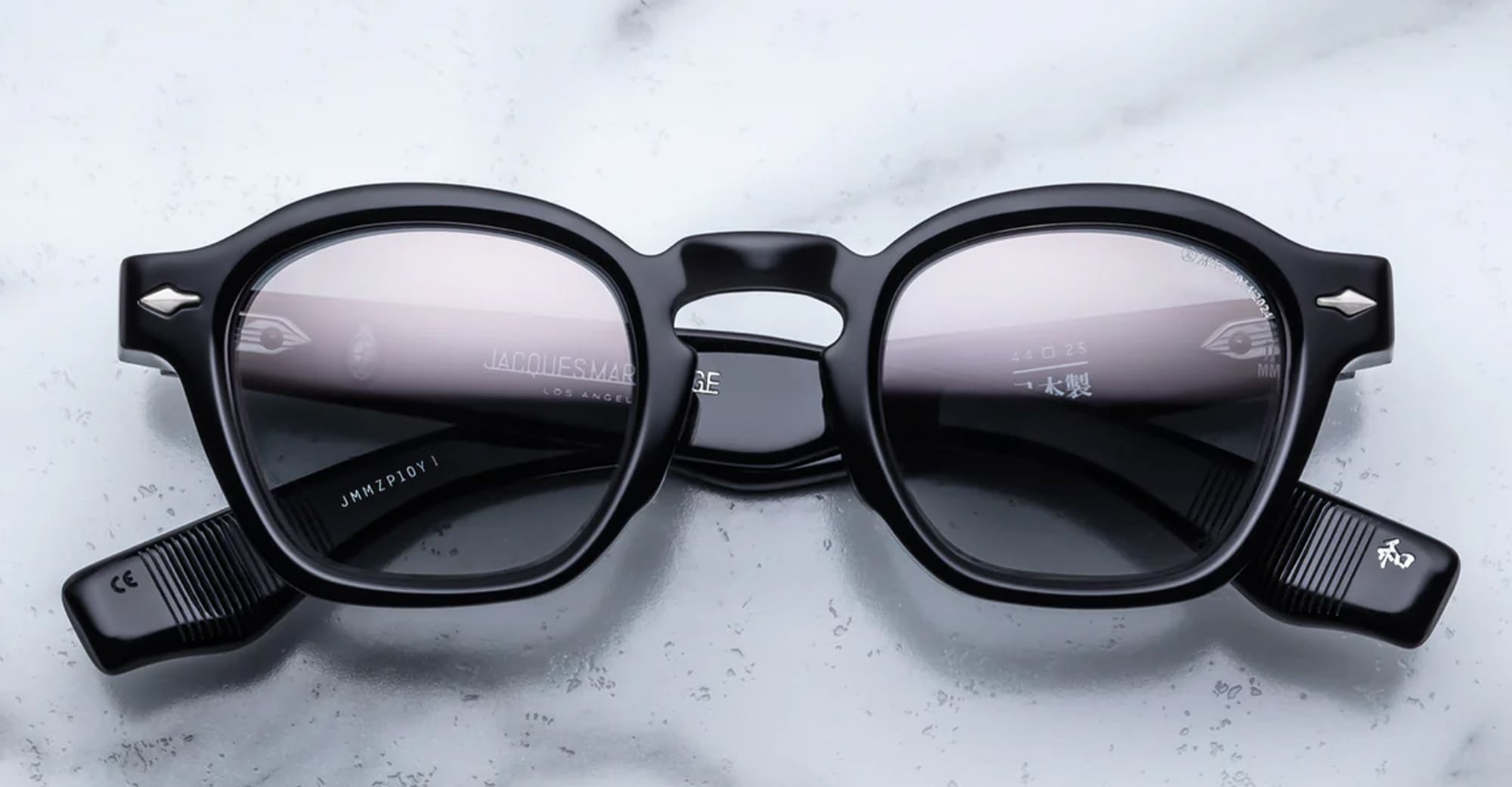 Ottica Mondello Roma - Jacques Marie Mage - JMMZP-10Y1 - DECADE COLLECTION: ZEPHIRIN - DECADE - Acetate - shape Squared - Black - EYEWEAR - SUNGLASSES - Uomo,Men - lens Gradient grey - Made In Japan